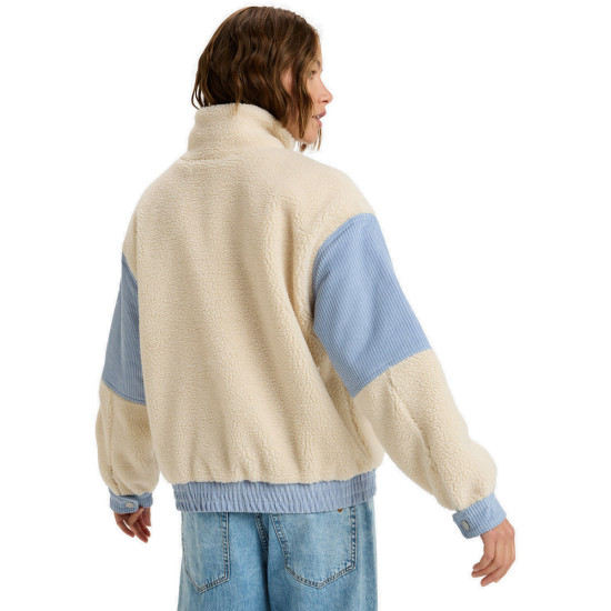 Roxy Γυναικείο μπουφάν Wrap It Up Cord - Sherpa Oversized Jacket With Corduroy Block